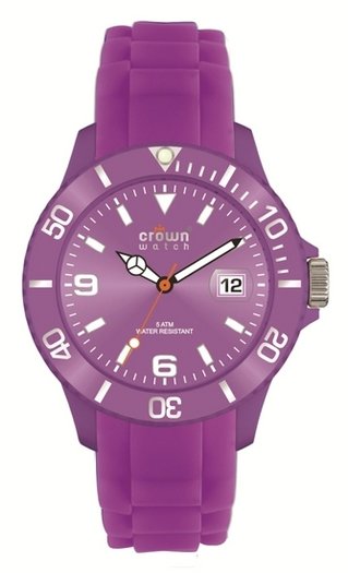 Crown watch deals flat style dameshorloge