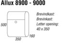 Allux 8900 zwart brievenbus_