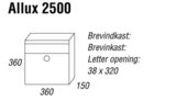 Allux 250 zwart brievenbus_