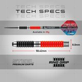 Red Dragon Peter Wright Brass steeltip dartpijlen - 20 gram