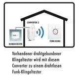 m-e BELL-55521 draadloze deurbel met converter - bedraad naar draadloos - 300 meter bereik