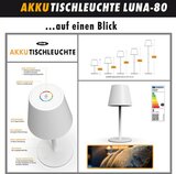 m-e Luna oplaadbare tafellamp - dimbaar - USB oplaadpoort - 6 kleurmodi - wit