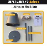 m-e Luna oplaadbare tafellamp - dimbaar - USB oplaadpoort - 6 kleurmodi - grijs