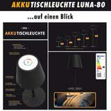 m-e Luna oplaadbare tafellamp - dimbaar - USB oplaadpoort - 6 kleurmodi - zwart