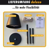m-e Luna oplaadbare tafellamp - dimbaar - USB oplaadpoort - 6 kleurmodi - zwart