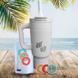 Air Up Tumbler met handvat Creamy White 890 ml starterskit + drie pods