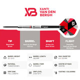 Bull's Germany Xanti van den Bergh 90% steeltip dartpijlen