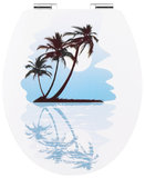 Afbeelding van de deksel van de Cornat Palm decor toiletbril