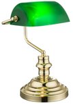 Globo Antique brass bright green tafellamp Globo Antique brass bright green tafellamp