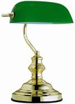 Globo Antique brass green tafellamp Globo Antique brass green tafellamp