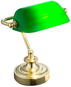 Globo Antique brass light green tafellamp