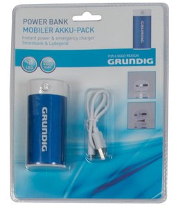 Grundig 4000 mAh powerbank blauw