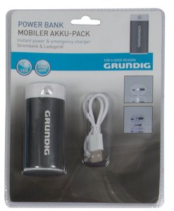 Grundig 4000 mAh powerbank zwart