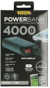 Dynamic Energy 4000 mAh powerbank zwart