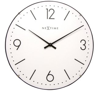 Afbeelding van NeXtime Basic Dome wit 35 cm klok