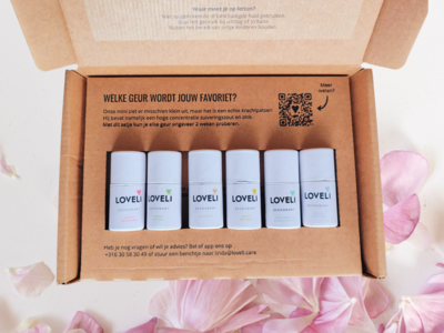 Loveli Set deodorant mini’s - 6 stuks - gaat minimaal 2 weken mee
