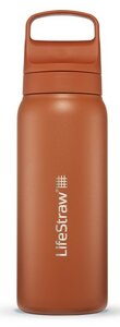 LifeStraw Go Steel waterfles met filter 700ml kyoto orange