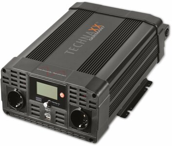 Technaxx Germany TE22 omvormer - 2000 Watt uitgangsvermogen - 2x 230V - 2x USB