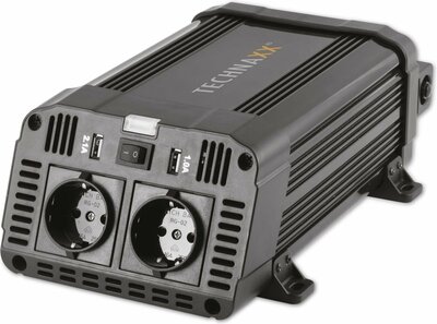 Technaxx Germany TE16 omvormer - 1200 Watt uitgangsvermogen - 2x 230V - 2x 5V USB