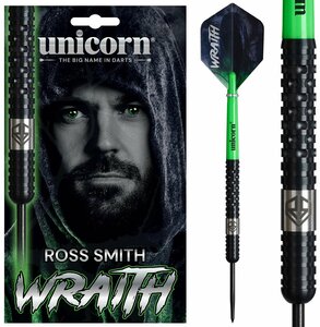 Unicorn Wraith Ross Smith 90% steeltip dartpijlen
