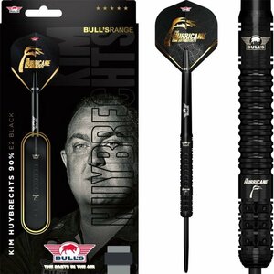 Bull's Kim Huybrechts E2 Full Black 90% steeltip dartpijlen